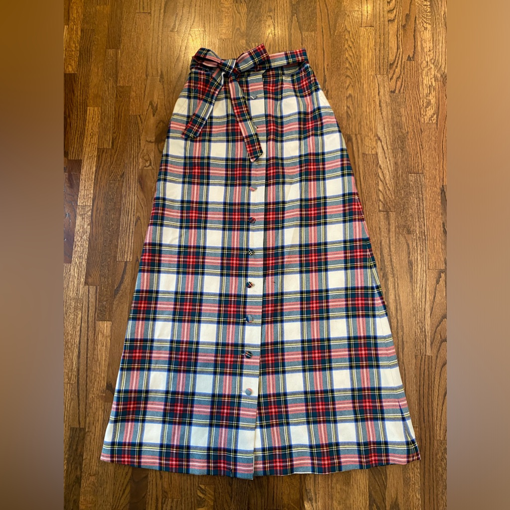 Maxi Plaid Straight Skirt